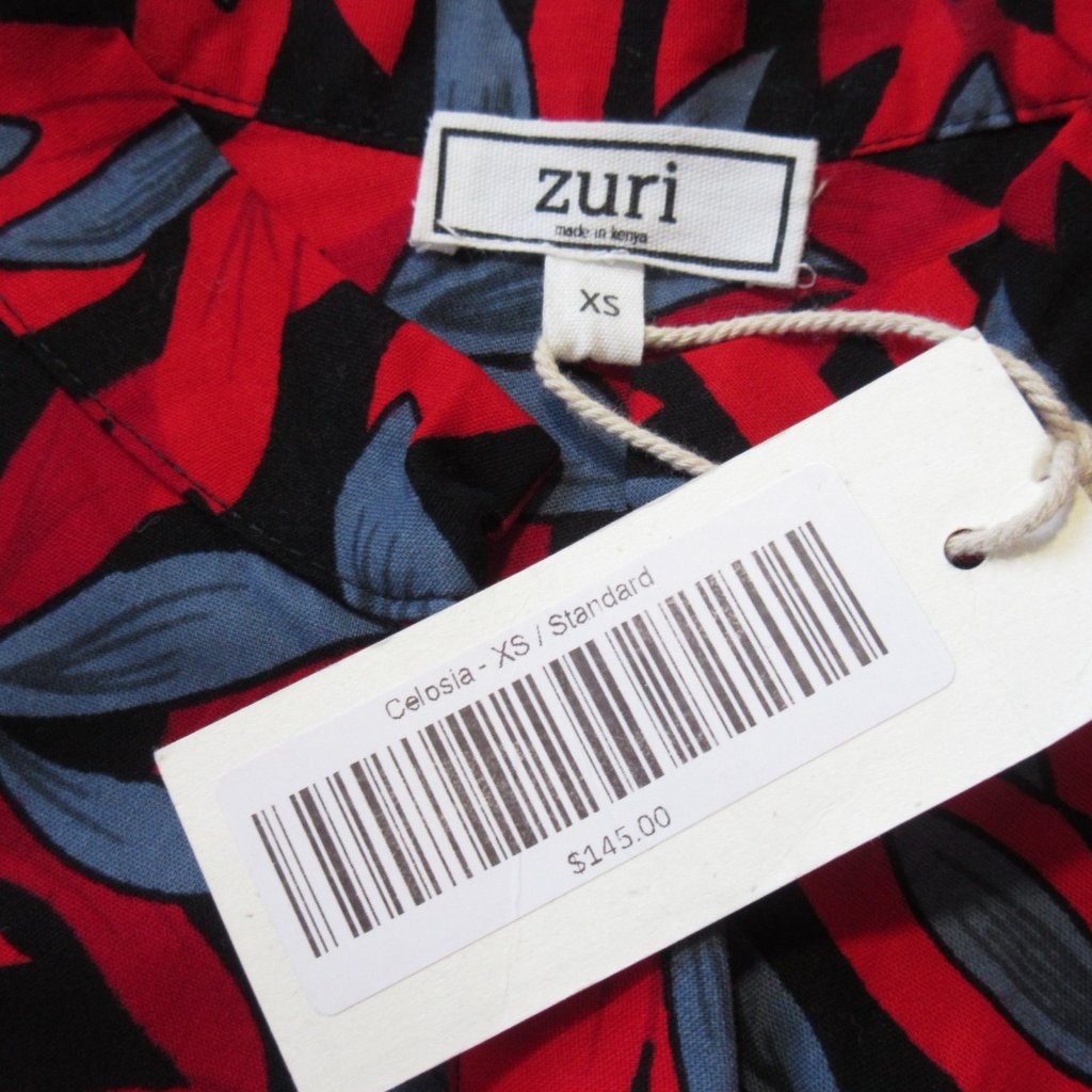 Nwt Zuri Kenya Just One Dress In Celosia Cotton Button Down Shirtdress Xs — image 3 of 5